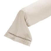 TAIE DE TRAVERSIN DOLLY SATIN DE COTON BRODE