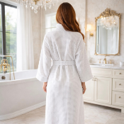 PEIGNOIR NID D'ABEILLE 100% COTON