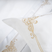 TAIE D'OREILLER PERCALE DE COTON BRODEE