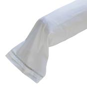 TAIE DE TRAVERSIN DOLLY SATIN DE COTON BRODE