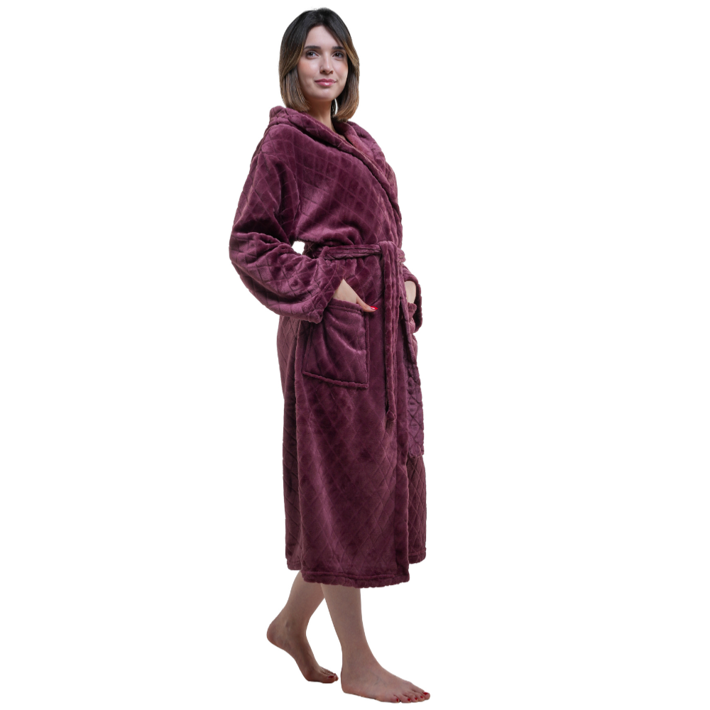 PEIGNOIR LOUISE EN MICROFIBRE POUR FEMME AVEC CAPUCHE