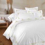 TAIE D'OREILLER PERCALE DE COTON BRODEE