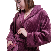 PEIGNOIR FEMME MICROFIBRE DELUXE AVEC CAPUCHE