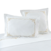 TAIE D'OREILLER PERCALE DE COTON BRODEE