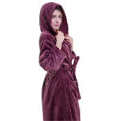 PEIGNOIR LOUISE EN MICROFIBRE POUR FEMME AVEC CAPUCHE