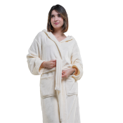 PEIGNOIR ALBA EN MICROFIBRE POUR FEMME AVEC CAPUCHE