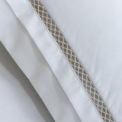 TAIE DE TRAVERSIN DOLLY SATIN DE COTON BRODE